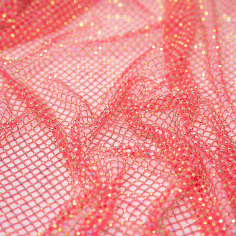 Enigma Diamond Fishnet Polyester Spandex Fabric - Rhinestone Diamond Fishnet, 51/52" Width (1 Yard)