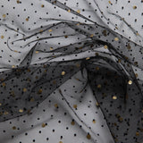 1 Yard Exquisite Mesh Lace Fabric with Dot Flocking & Foil 58/60" Wide