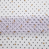 1 Yard Exquisite Mesh Lace Fabric with Dot Flocking & Foil 58/60" Wide