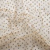 1 Yard Exquisite Mesh Lace Fabric with Dot Flocking & Foil 58/60" Wide