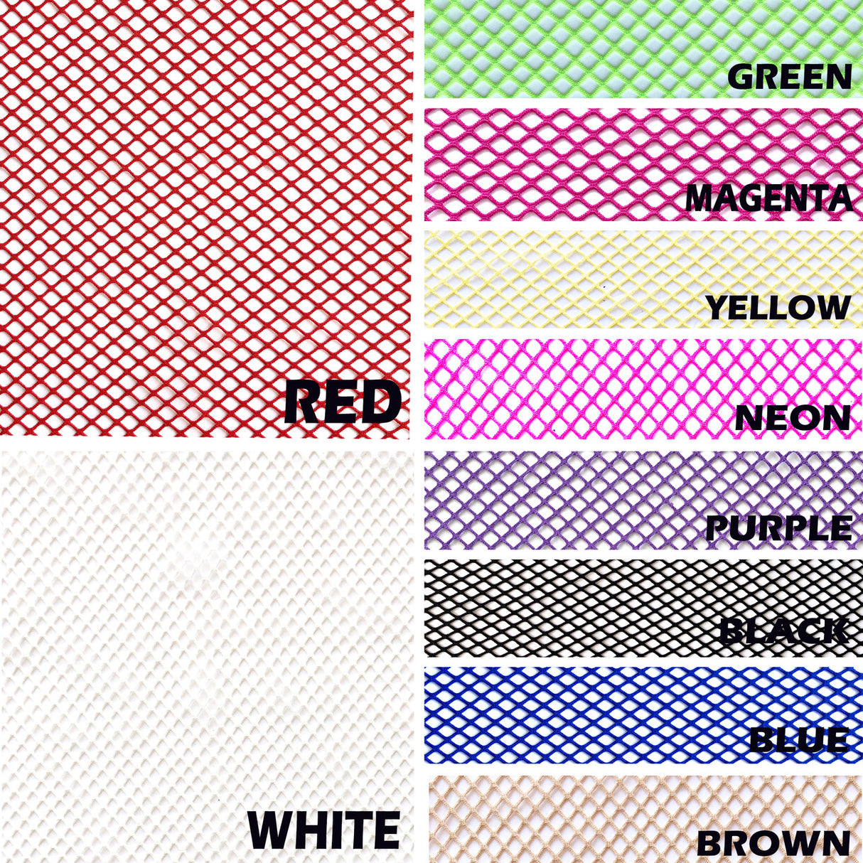 Small Diamond Fishnet Mesh Polyester Stretch Fabric - 10 Color Options, 58/60" Wide
