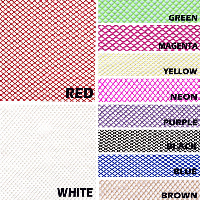 Small Diamond Fishnet Mesh Polyester Stretch Fabric - 10 Color Options, 58/60" Wide