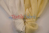 Extra Wide Metallic Faux Sheer Linen Fabric - Ivory Gold, White Silver, 108" Wide (Yards)