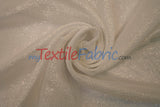 Extra Wide Metallic Faux Sheer Linen Fabric - Ivory Gold, White Silver, 108" Wide (Yards)