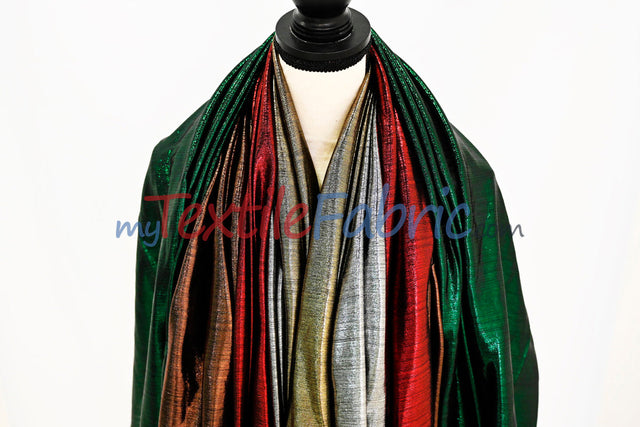 Metallic Stretch Slinky Polyester Spandex Fabric - Metallic Solid, 58" Width, Multiple Colors (1 Yard)
