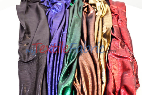 Metallic Stretch Slinky Polyester Spandex Fabric - Metallic Solid, 58" Width, Multiple Colors (1 Yard)