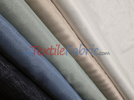 Metallic Vintage Linen Polyester Fabric - Imitation Burlap, Metallic Foil Vein, 58/60" Width (1 Yard)
