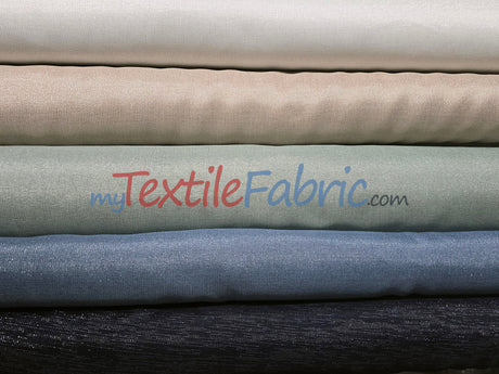 Metallic Vintage Linen Polyester Fabric - Imitation Burlap, Metallic Foil Vein, 58/60" Width (1 Yard)