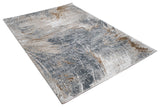 METZ 4201 Polyester Viscose Rug - Crème, Charcoal, Silver, Teal Marbled Abstract, Warm Mocha Tone-To-Tone High-Low Texture, 9' 8" X 13' (1 Rug)
