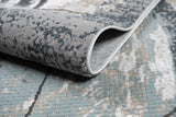 METZ 4202 Polyester Viscose Area Rug - Abstract Marbled High-Low, Crème Beige, Charcoal Tone-On-Tone, Faded Teal & Mocha Accents (9' 8" X 13')