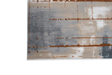 METZ 4203 Polyester Viscose Fabric - Creme, Charcoal, Silver, Mocha Abstract Geometric High-Low Texture, 9' 8" x 13' (1 Rug)