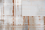 METZ 4203 Polyester Viscose Fabric - Creme, Charcoal, Silver, Mocha Abstract Geometric High-Low Texture, 9' 8" x 13' (1 Rug)