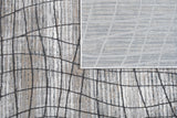 METZ 4204 Area Rug - Creme, Mocha, Beige Abstract Design, Charcoal Checker High-Low Pattern, 9' 8" X 13' (1 Unit)