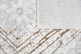 METZ 4206 Polyester Viscose Area Rug - Taupe Geometric Tone-To-Tone Mocha High-Low Pattern, 9' 8" X 13' (1 Rug)