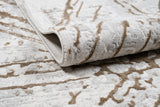 METZ 4206 Polyester Viscose Area Rug - Taupe Geometric Tone-To-Tone Mocha High-Low Pattern, 9' 8" X 13' (1 Rug)