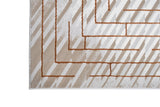 METZ 4208 Polyester Viscose Area Rug - Crème, Mocha, Taupe, Brick Abstract Geometric High-Low Design, 9' 8" X 13' (1 Rug)