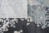 METZ 4209 Polyester Viscose Area Rug - Crème Tone-To-Tone, Charcoal, Silver Gray, Teal, Warm Mocha High-Low Detail, 9' 8" X 13' (1 Rug)