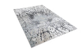 METZ 4209 Polyester Viscose Area Rug - Crème Tone-To-Tone, Charcoal, Silver Gray, Teal, Warm Mocha High-Low Detail, 9' 8" X 13' (1 Rug)