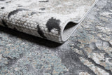METZ 4209 Polyester Viscose Area Rug - Crème Tone-To-Tone, Charcoal, Silver Gray, Teal, Warm Mocha High-Low Detail, 9' 8" X 13' (1 Rug)