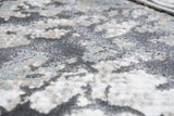 METZ 4209 Polyester Viscose Area Rug - Crème Tone-To-Tone, Charcoal, Silver Gray, Teal, Warm Mocha High-Low Detail, 9' 8" X 13' (1 Rug)