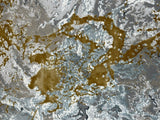 METZ 4210 Area Rug Fabric - Crème, Marbled Charcoal And Grey Abstract, Gold Tone-On-Tone High-Low Design, 7' 8" X 10' 5" (1 Rug)