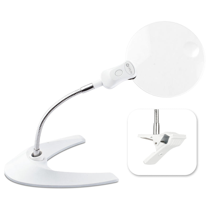 OttLite 5-Inch LED Magnifier with Clip and Stand