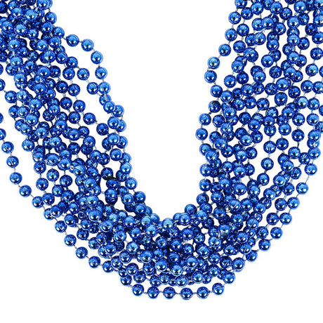 Blue Bead Necklaces 33" 7mm (1 DZ)
