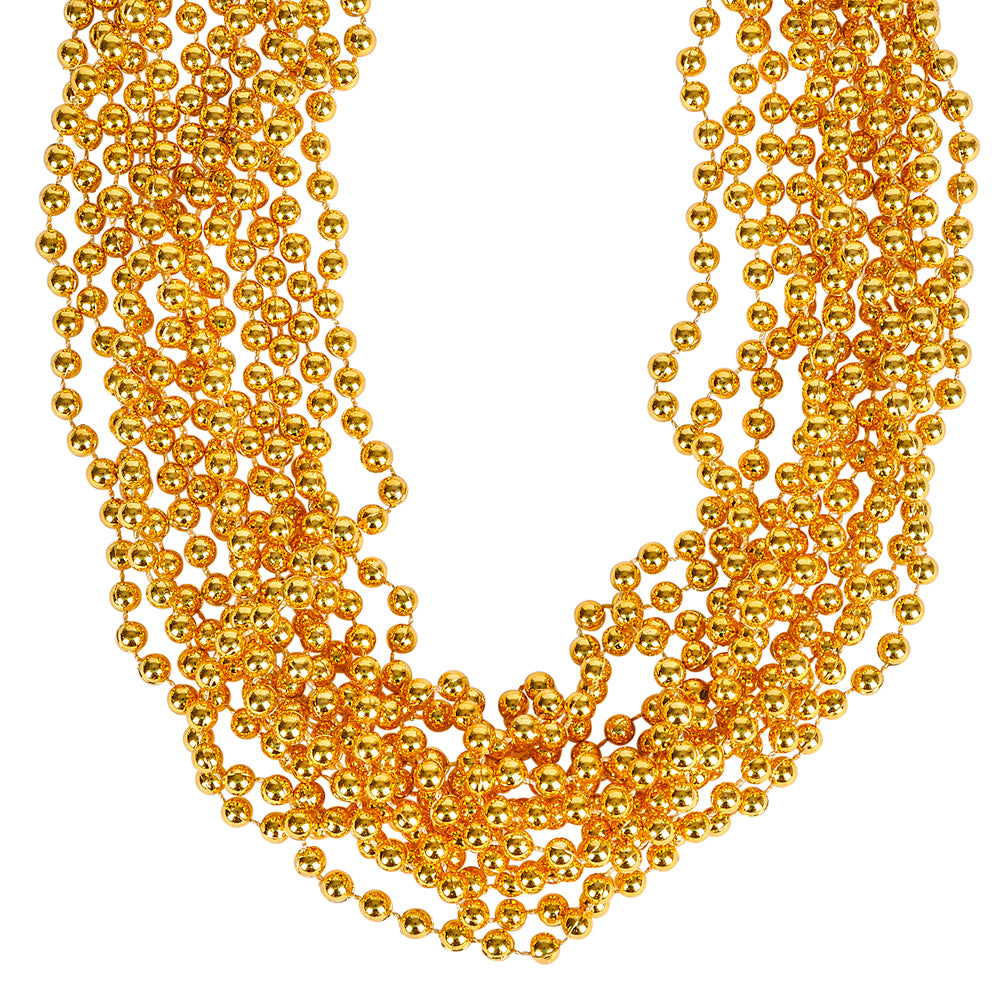 Gold Bead Necklaces 33" 7mm (1 DZ)
