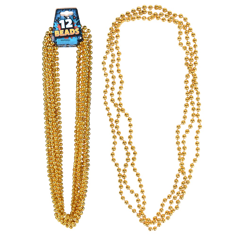 Gold Bead Necklaces 33" 7mm (1 DZ)