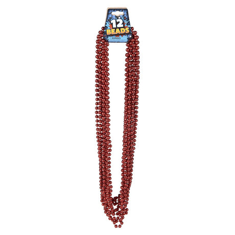 Red Bead Necklaces 33" 7mm (1 DZ)
