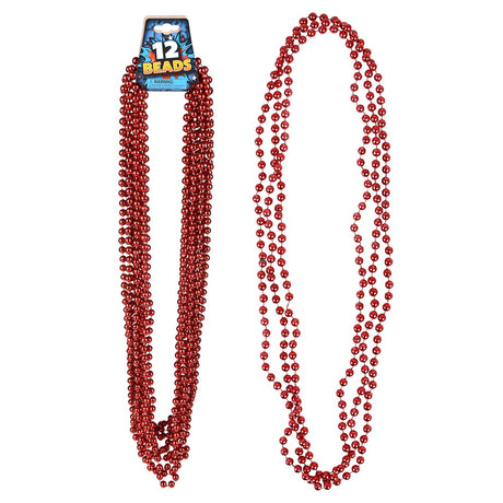 Red Bead Necklaces 33" 7mm (1 DZ)