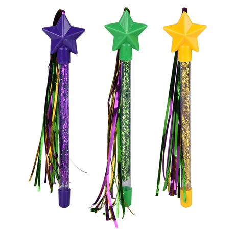 Mardi Gras Star Tinsel Wand (1 DZ)