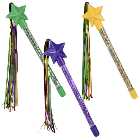 Mardi Gras Star Tinsel Wand (1 DZ)