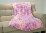 Braided Look Fluffy Soft Faux Fur Fabric - Gray White Braided Look, 104" X 93" (Cal King/Eastern King)