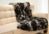 Braided Look Fluffy Soft Faux Fur Fabric - Gray White Braided Look, 104" X 93" (Cal King/Eastern King)