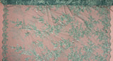 1 Yard Elegant Beaded Floral Lace Fabric Embroidered on 100% Polyester Net Mesh – Silver – 51"