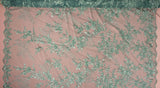 Beaded Floral Lace Fabric on Polyester Net Mesh