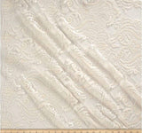 Medallion Bridal Lace Polyester Fabric - Sequins Damask Embroidery, Sheer White, 52" Width (1 Yard)
