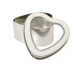 2.5" Silver Heart Shape Windowed Square Candy Tin Can - Pack of 12