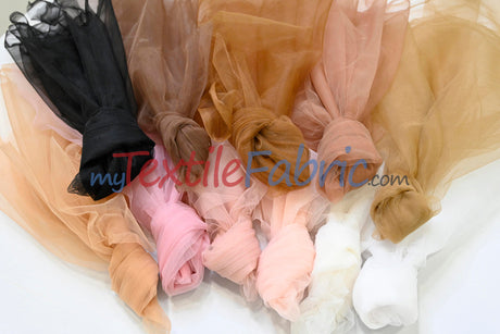 Micro Mesh Polyester Fabric - Sheer Soft Stretch Tulle, 58/60" Width, Multiple Colors (1 Yard)