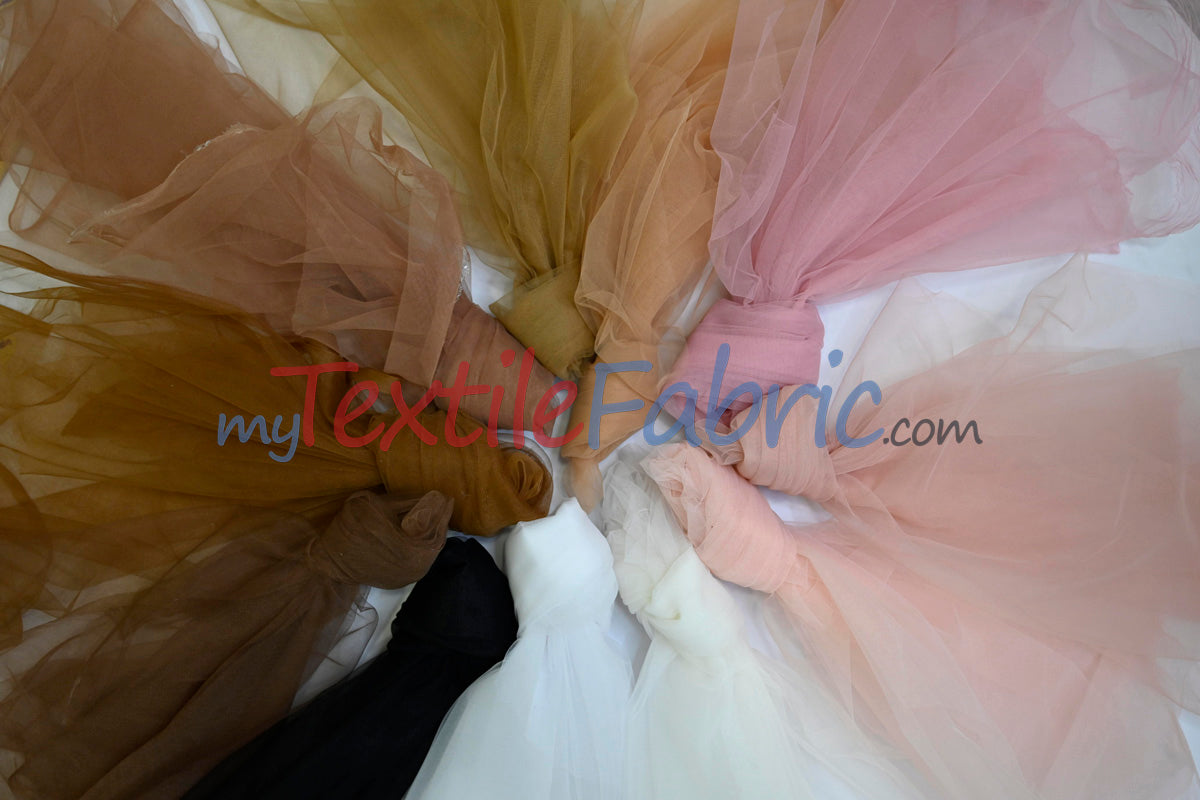 Micro Mesh Polyester Fabric - Sheer Soft Stretch Tulle, 58/60" Width, Multiple Colors (1 Yard)