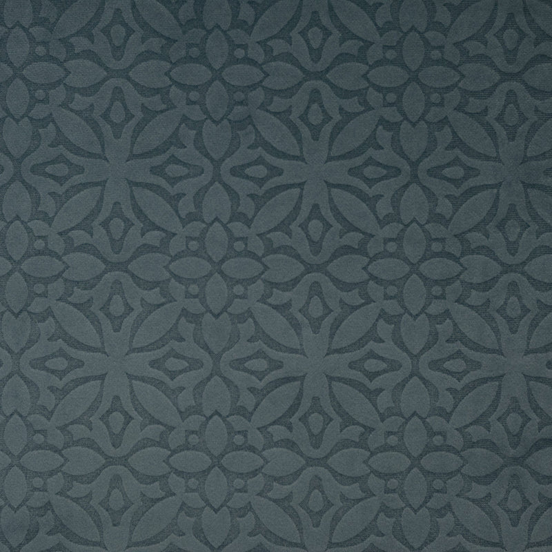 Embossed Velvet Upholstery Fabric Milos Moroccan Tile Pattern