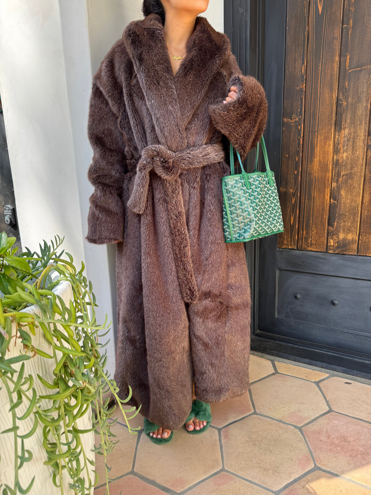 Elegant Luxurious Soft Faux Mink Robe - Brown Faux Mink Fabric, Brown, Unisex, S/M-L/XL (2 Sizes)