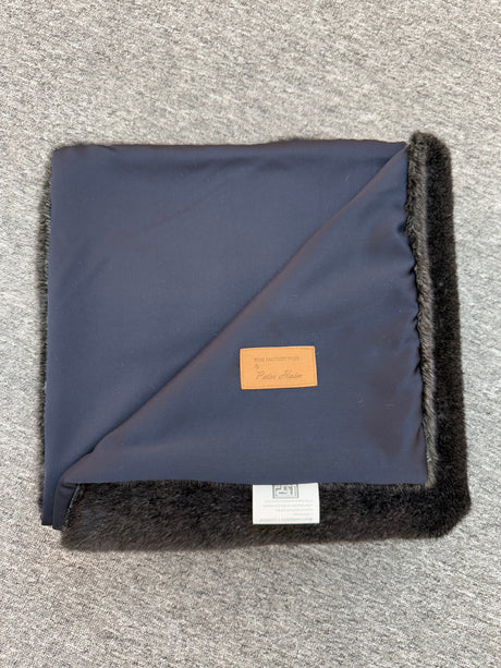 Minko 11 Faux Mink Fabric - Black, Crystal Velvet Backing, 50" X 60" Throw (1 Throw)