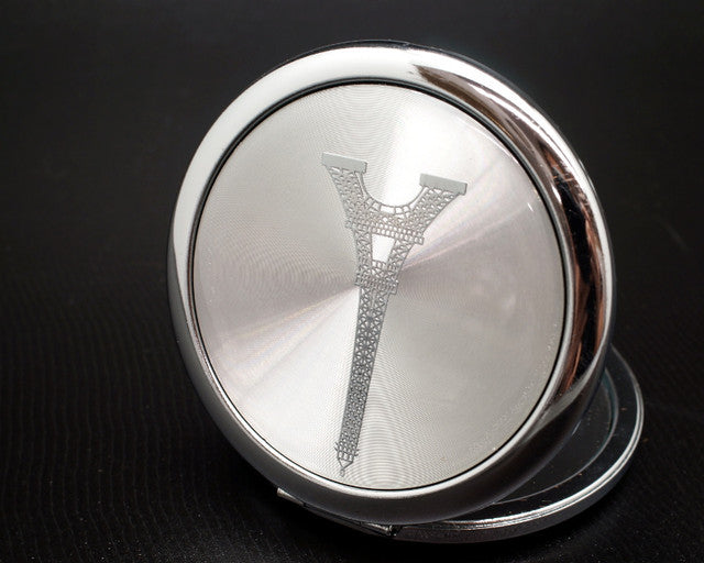 3" Silver Eiffel Tower Compact Mirror – Pack of 12 Mis Quince Compact Hand Mirrors
