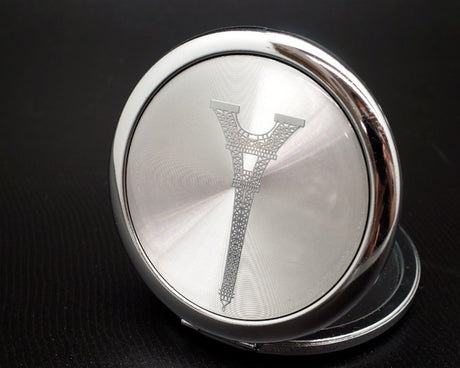 3" Silver Eiffel Tower Compact Mirror – Pack of 12 Mis Quince Compact Hand Mirrors