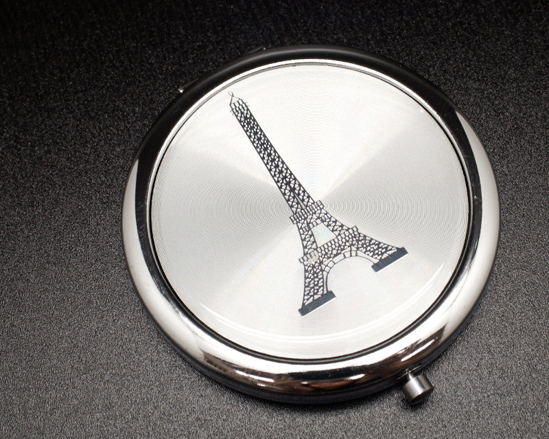 3" Silver Eiffel Tower Compact Mirror – Pack of 12 Mis Quince Compact Hand Mirrors
