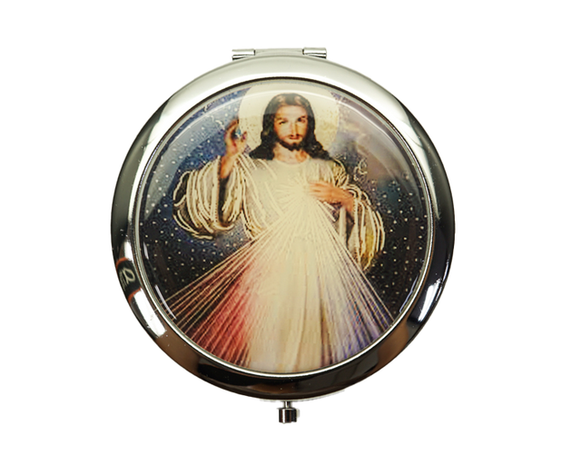 3” Sagrado Corazon De Jesus Style 2 Compact Mirror - 12 Compact Hand Mirrors