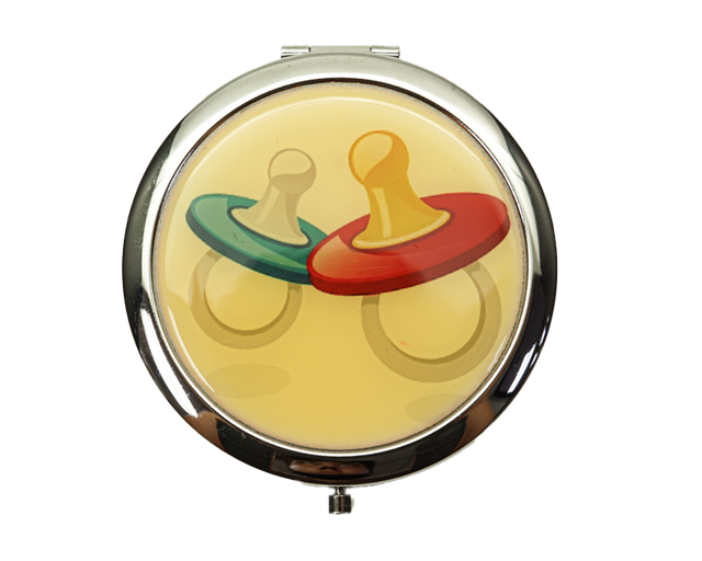 3"� Pacifier Compact Mirror - 12 Compact Hand Mirrors
