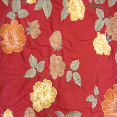 Miranda Fabric Silk Fabric - Floral Embroidered, 54" Width (1 Yard)